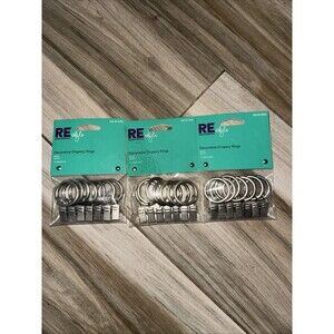 Decorative Drapery Rings Nickel Color 7 In Each Pkg, 3 Pkgs In All